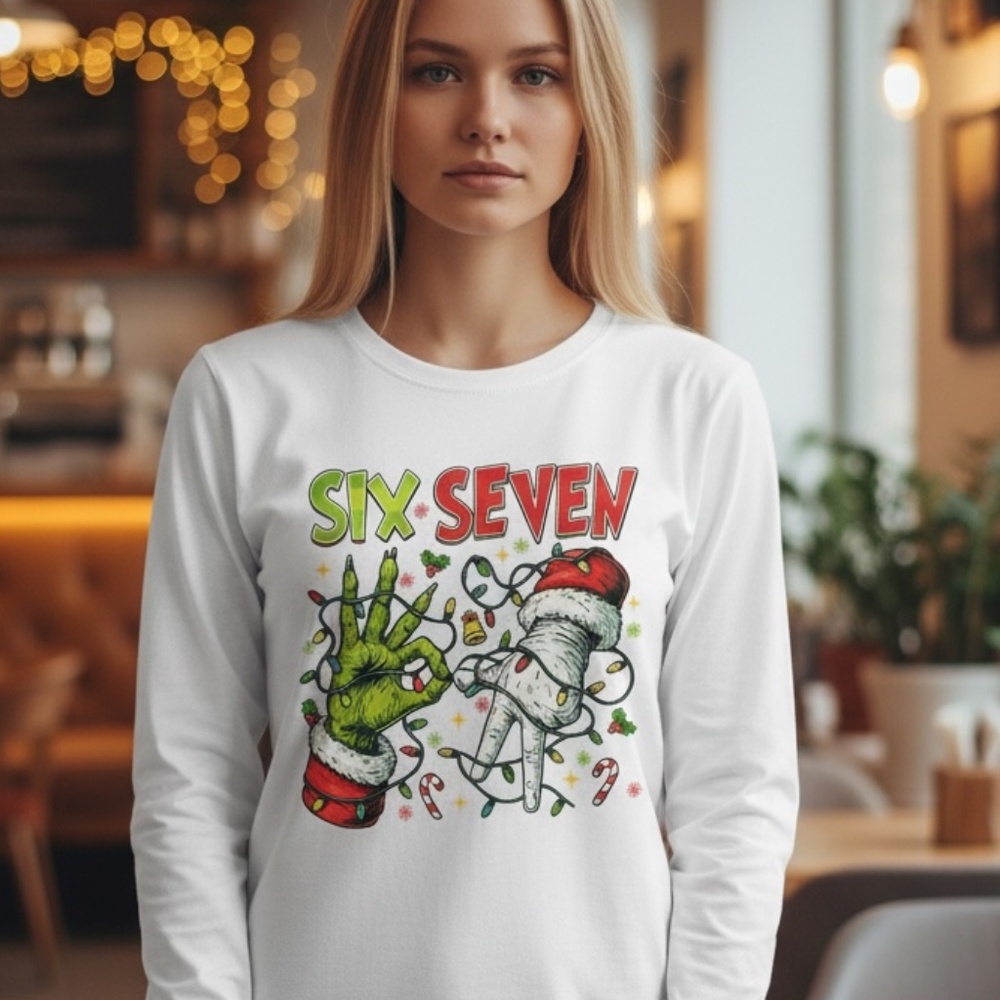 67 Grinch T-shirt Funny Christmas Tshirt long sleeve custom, S M L XL White New